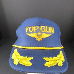 Top Gun Patch Logo w/Scrambled Eggs Men's Black Mesh Back Adj Snapback Cap Hat